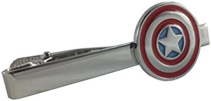 Men's Red Blue And Silver Captain America Shield Logo Tie Clip Tie Bar