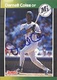 Darnell Coles, Seattle Mariners, 1990 Upper Deck Autographed Card