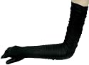 Super Long Matte Satin Opera Length Shirred Gloves Assorted Colors