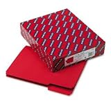 Smead Interior Recycled File Folders, 1/3 Cut, Top Tab, Letter, Red, 100/Box