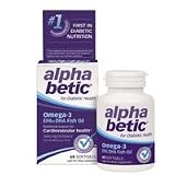 Alpha betic Omega-3 EPA Plus DHA Fish Oil Softgels, for Diabetic Health, 60 ea