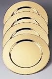 BRASS CHARGER SET - SET OF FOUR NICKEL PLATED BRASS CHARGERS