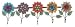 Metal Wall Hooks - Colorful Flowers Case Pack 12