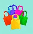 12 bright tote bags -- small