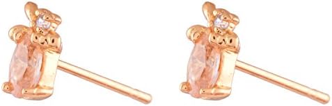 Ganapathy Gems 1 Gram Gold Plated Peech Pink CZ Stud
