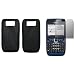 Solid Black Silicone Gel Skin Cover Case + Screen Protector for Nokia E63