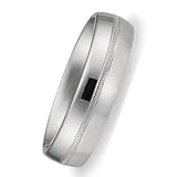 8.0 Millimeters White Gold Wedding Band Ring 14 Karat Gold, Comfort Fit Style SV55-206W6 by Wedding Rings by Oromi