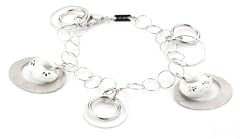 Cheap Invicta "Grazia" Rhodium-Plated And White Ceramic Charm Bracelet, 8.5" Price