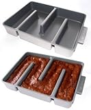 Baker's Edge 9x12x2-in. Nonstick Brownie Edge Pan, Silver.