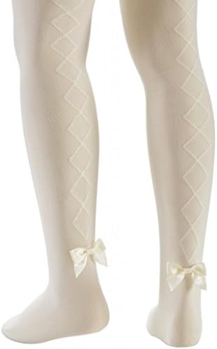 Serlei Kids Girls Microfiber Hold & Stretch Argyle Footed Tights with Bow Detail