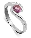 Sterling Silver Solitaire Amethyst Cubic Zirconia Round Promise Band Ring Size 5, 6, 7, 8, 9