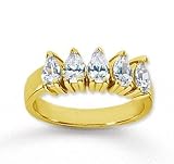 18k Yellow Gold 5 Stone 1 1/2Ct Diamond Anniversary Band