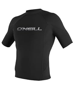 O'Neill Hammer Short Sleeve Rash Crew Tee, Black/Black/Black, Large
