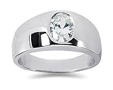 0.00 ctw Men's Diamond Ring in 14K White Gold