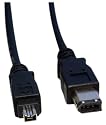 Max Value IEEE 1394a Cable, 6 Pin Male to 4 Pin Male, 2 Mtrs, Black