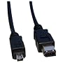 Max Value IEEE 1394a Cable, 6 Pin Male to 4 Pin Male, 2 Mtrs, Black