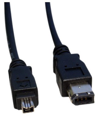 Max Value IEEE 1394a Cable, 6 Pin Male to 4 Pin Male, 2 Mtrs, Black