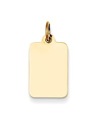 14k Plain .013 Gauge Rectangular Engravable Disc Charm