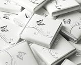 50 Just Married Chocolates - Silver Hearts - Wedding Favours by CSC Imports