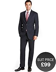 Big & Tall Easycare 2 Button Herringbone Striped Jacket