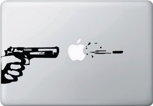 Apple, Gun and Bullet - Macbook or Laptop Decal Apple, Gun and Bullet - Macbook or Laptop Decal