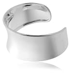 Image of Silver Wide Concave Torque Bangle