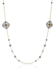 Miguel Ases Pyrite and Gold Long Gatsby Necklace, 35"