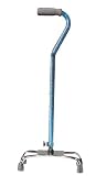 Drive Medical Designer Series Large Base Quad Cane with Comfortable Foam Rubber Hand Grip, Checker, Large Base
