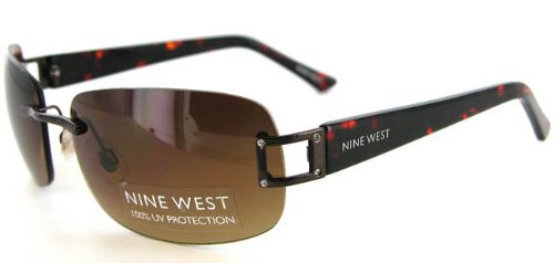 NEW Women's Nine West Brown Rimless Tortoise Sunglasses