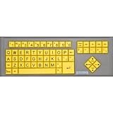 Big Keys LX - Yellow / QWERTY Keyboard - Large Print Computer Keyboard USB Wired (Yellow Keys with Black Jumbo Oversized Print 
