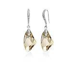 Champagne Gold Crystal Silver Earrings Used Swarovski Crystals