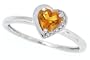 0.53Ct Citrine Diamond Heart Ring in 10Kt White -7