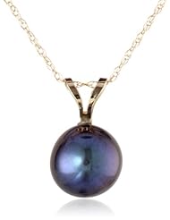 14k Yellow Gold 7.5-8mm Freshwater Cultured Pearl Pendant, 18"