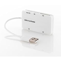 deleyCON All in One Cardreader USB 2.0 Kartenleser Wei� Kartenleseger�t f�r Speicherkarte inkl. microSd / microSDHC Steckplatz - SD / SDHC / M2 / MS / XD