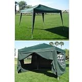 10 x 10 Pop-up GREEN Canopy w/4 Side Walls EZ to set up