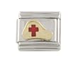 SilverBin Enamel Paint Red Cross Nurse Hat Stainless Steel Italian Charm Link