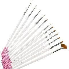 12teilig Nail Art Gel Pinsel Spot Swirl Dotting F�cher Striper Nageldesign Brush Set