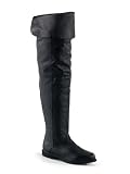 Flat Renaisance Black Thigh High Leather Boots - 8