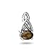 14K White Gold Oval Genuine Smoky Quartz Celtic title=