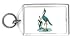 Keychain with grey, blue, crane, bird, pond Image