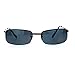 SA106 Mens Narrow Rectangular Rimless Light Snug Sunglasses Brown Black