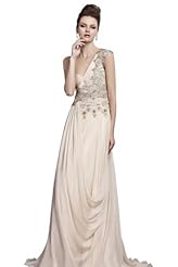 High-Low-Hem One Shoulder Crystals Applique Crystal Lace Beaded Chiffon/Taffeta/Tulle Prom Dress 