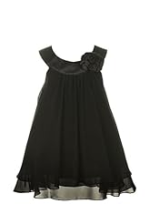 Girls Square Neck Tea Length Flowy Crystal Chiffon/Polyester/Taffeta Sleeveless Flower-Girl Dress/Pageant Dress/Party Dress  With a Sash 