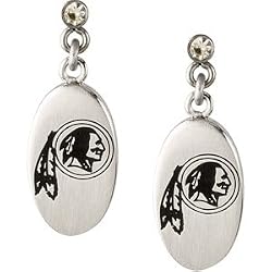 Stainless Steel Washington Redskins Logo Dangle Earrings
