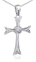 Style in Grace: Sterling Silver and CZ Diamond Embellished Rope Cross Pendant