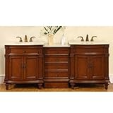 Antique Bathroom Vanity Double Sink LUX-H-230-80 : W84 x D22 x H36