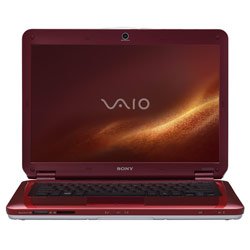 Sony VAIO VGN-CS110E & R 14.1-Inch Laptop (2.0 GHz Intel Core 2 Duo T5800 Processor, 3 GB RAM, 250 GB Hard Drive, Vista Premium) Red