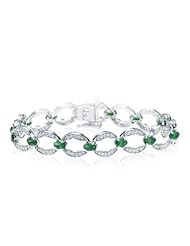 1.46-1.55 Cts Diamond & 4.01 Cts Tsavorite Bracelet in 14K White Gold