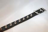 Bellas Luxury Leather Metal Spike Dog Collar (for Small Dog Breeds) - Large, Black, 18" x .75"