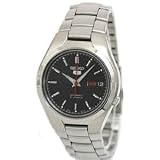 Seiko 5 Black Dial Stainless Steel Mens Watch SNK607